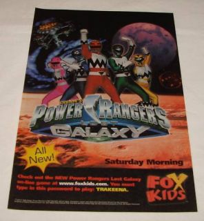 1999 Fox Kids TV Ad Page Power Rangers Lost Galaxy