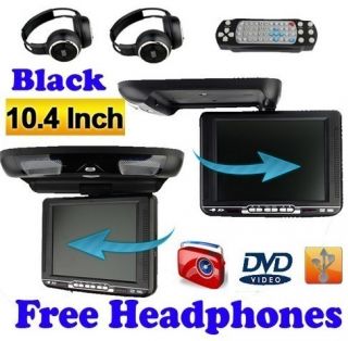 10 Gray Car DVD Player Flip Down Monitor Roof Mount FM USB Wireless