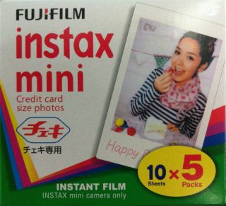 Fujifilm Instax Mini Instant Camera Film 5 Packs 50 Photos