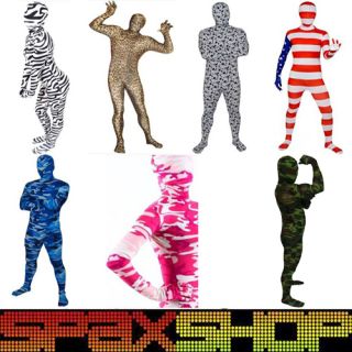Full Body Spandex Lycra Suit Party Costumes Zentai Camo Patterns