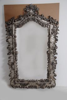 Antique Style Full Length Dressing Mirror Silver Leaf Scrolls Hand