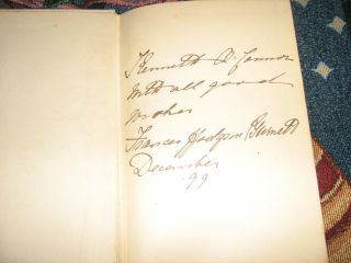 Frances Hodgson Burnett Signed First Edition 1897