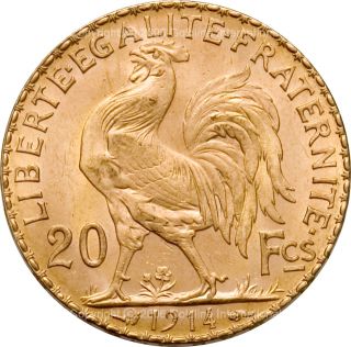 The French 20 Franc Rooster is one of the most affordable, and