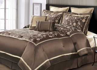 francesca brown gold oversize 8 piece comforter set