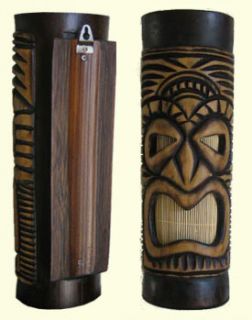 Hawaiian Tropical Tiki Face Style Wooden Wall Sconce Night Light Lamp