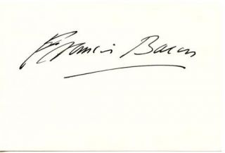 Francis Bacon Authentic Original Signed Card Autographed Irish Painter