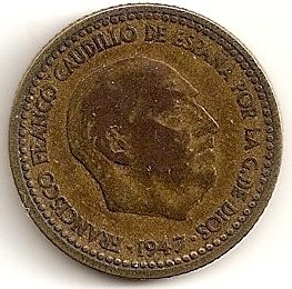 Peseta Francisco Franco 1947 51 Spain España
