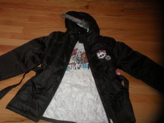 Monster High Winter Jacket Coat Fux Fur Size 10 12 New