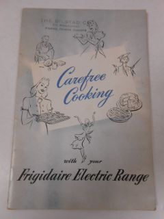 Frigidaire Electric Range Vintage 1944 Cookbook Instructions Manual