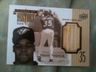 FRANK THOMAS UPPER DECK A PIECE OF HISTORY 500 HR CLUB BAT CARD UD