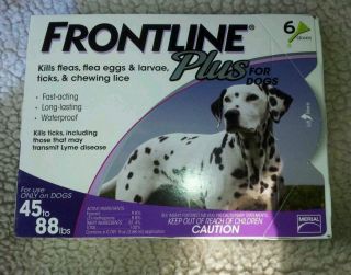 FRONTLINE Plus 2 k9 dogs 45 88 lbs Pounds 6 dose supply New