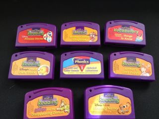 Lot Of 8 Leapfrog Game Cartridges Princess Stories Finding Nemo Pooh