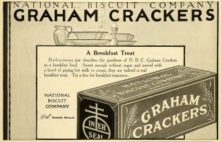   Ad National Biscuit Co Graham Crackers Breakfast Treat Food Products