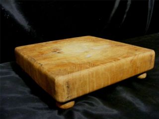  Handmade 11 1/2 x 11 1/4 SQUARE 4 footed Kitchen FOOD CUTTING BOARD