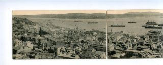 Constantinople Turkey Galata Old Folded Postcard 4 Part