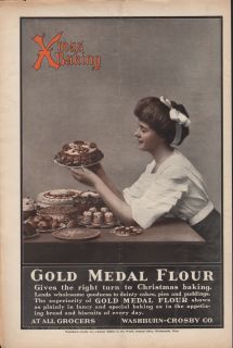 1910 Gold Medal Flour Christmas Bake Food Cook Dessert