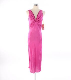 1850 John Galliano Rose Pink Printed Dress with Knot on The Chest F40
