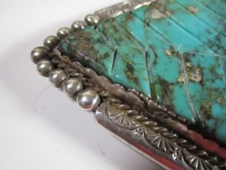  NAVAJO Sterling and Turquoise Belt Buckle SIGNED FM A (Fred M Apache