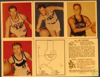 1948 Bowman Basketball Reprint Set Mikan Holtzman Fulks
