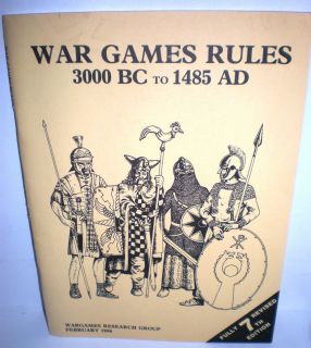 Wargame Book WRG Barker War Game Rules 3000 1485 Ad Op 1986 Rev 7th