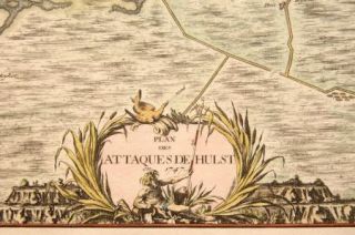HULSTZEELAND HOLLAND ANTIQUE MAP   de Mornas 1750