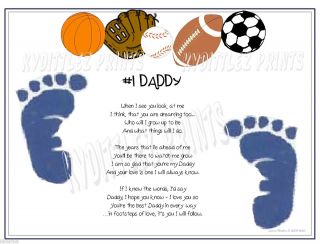 All Sport Fathers Day Footprint Poem Footsteps of Love