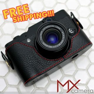  New Camera Leather Half Case for Fujifilm Fuji x10 Camera Black