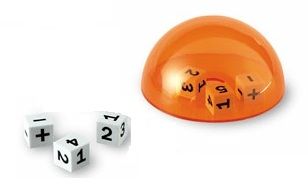 Orange Dice Dome Math Manipulative Addition Subtraction Tables