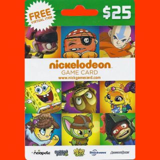 25 Neopets Neocash Nickelodeon Game Card 2500 Fast Shipping Worldwide