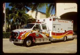 Weston FL 2008 Ford F650 Taylor Made Rescue Kodachrome Color Slide