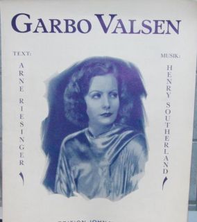 Greta Garbo Swedish sheet music ORIGINAL 1929 printing Henry