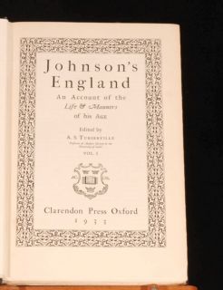 1933 Dr Johnsons England Life Manners Social History