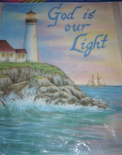 New God Is Our Light Lighthouse Mini Garden Flag