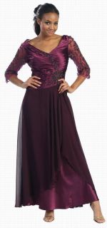 Colors Formal modest Mother of The Bride Groom Dress Size L XL 2X 3X