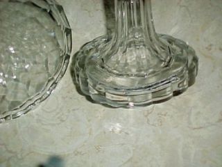 eapg clear honeycomb covered compote