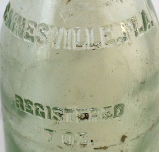Vintage Coca Cola Gainesville, FLA. Green Embossed Soda Bottle