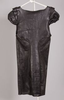 katie gallagher champion stretch leather dress sz s $ 1900