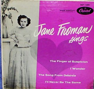 Jane FROMAN SingsCapitol EAP 1 600 1955 EP EX EX NM