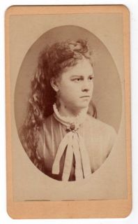 CDV Photo Woman with Long Hair Fowler Madison Wi 1800S