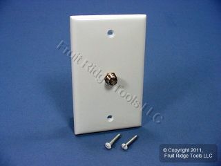 New Leviton White Coaxial Cable Wall Plate Video Jack
