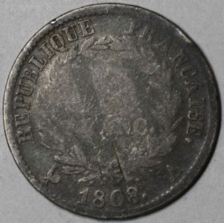 Paris (A) mint silver 1 franc or 10 0 centimes Napoleon I of France