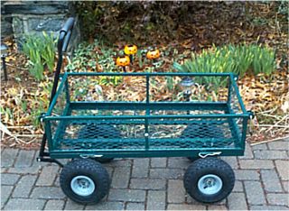  New Heavy Duty Steel Garden Wagon w Pneumatic Tires Cart Nursery Yard