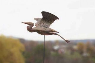  Staked Copper Finish Heron Garden Sculpture Bird Yard Art Decoy