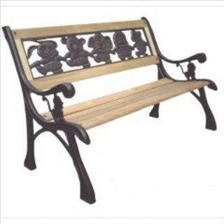  Outdoor Childrens Childs Kids Park Bench Wooden Seat Cast Iron Frame