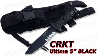 CRKT Ultima 5 Black Veff Serrated w Sheath 2125KV New