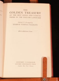 1951 The Golden Treasury with Additional Poems Palgrave Keats Spenser