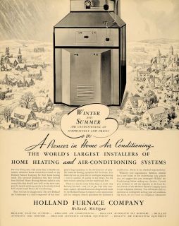 1936 Ad Holland Furnace Heating System Air Conditioning   ORIGINAL