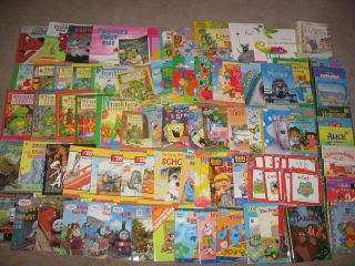 Huge Lot 95 Preschool Books Franklin Thomas Sponge Bob Froggy Clifford