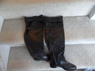Steven by Steve Madden Lapeeps Black Leather Boots size 6 5 NWOB