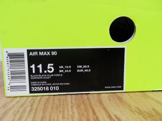 RARE Nike Air Max 90 Attack Pack Mens 11 5 Black Purple Hotter Than